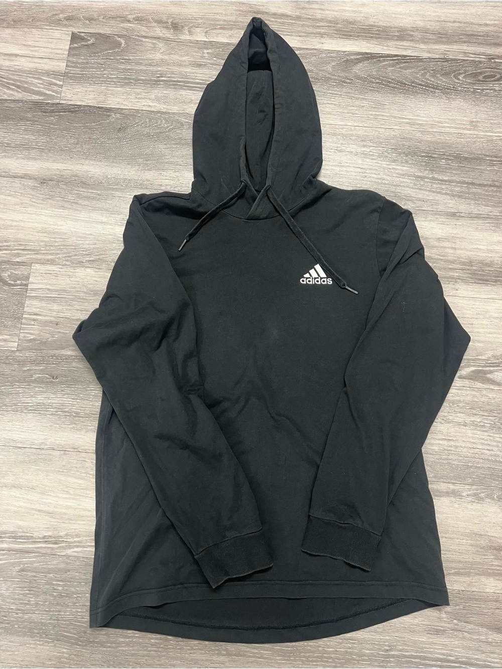 adidas Black Pullover Hoodie with White Logo